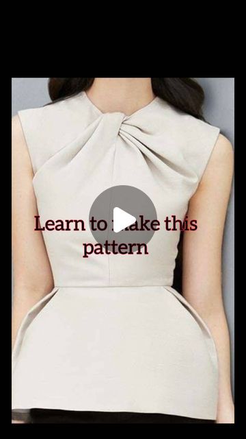 Creative Neck Designs, Twisted Dress Pattern, Twisted Neckline Pattern, Gown Sewing Pattern Tutorials, Twist Dress Pattern Tutorials, High Neck Dress Pattern, Draped Blouse Pattern, Twist Top Pattern, Twist Dress Pattern