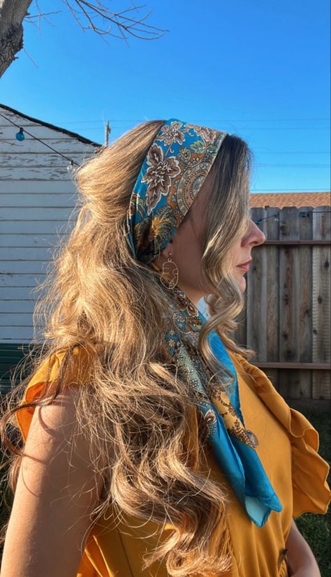 Scarves As Headbands, Head Scarf Headband, Pirate Scarf Hair Head Wraps, 70s Headband, 70s Head Scarf, Kaleidoscope Eyes, Summer Festival Fashion, Hair Covering, Hair Scarves