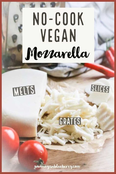 Easy Vegan Cheese Recipe, Vegan Pizza Cheese, Easy Vegan Cheese, Vegan Cheese Recipe, Vegan Mozzarella Cheese, Recipes With Mozzarella Cheese, Vegan Cheese Recipes, Vegan Mozzarella, No Cook