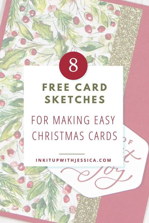 Card Layouts Templates With Measurements Free, Stampin Up Cards Christmas Newest, White On White Cards Handmade, Christmas Stamping Cards, Patterned Paper Christmas Cards, Quick And Easy Diy Christmas Cards, Christmas Cards Homemade Handmade, Christmas Card Sketches Templates, Simple Stampin Up Cards To Make