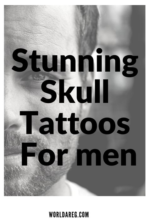 Stunning Skull Tattoos For men - You might be surprised at the deeper meaning behind skull tattoos Mens Symbol Tattoos, Punk Tattoo Ideas Grunge, Wrist Tattoos For Guys Men, Clever Tattoos For Guys, Men Skull Tattoos, 3 Skulls Tattoo, Skull Sleeve Tattoos For Men, Mens Skull Tattoo, Skull Tattoo Design For Men