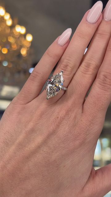 Rosenberg Diamonds & Co. on Instagram: "Exceptional 9 carat Marquise Cut Diamond Ring! Can you see yourself rockin this beauty? ❤️ • • • • • #RosenbergDiamonds #worldsrarestdiamondsandhighjewels #rarediamonds #luxurydiamonds #bigdiamond #GIAdiamond #diamondcollection #instadiamonds #diamondlife #southfloridaliving #bocaliving #bocaratonlife #bocaratonluxury #diamondjewelry #marquisediamond #marquise #marquisecut #marquisering #marquisecutdiamond" Big Marquise Engagement Ring, Marquee Engagement Ring, Elongated Pear Engagement Ring, Elongated Oval Engagement Ring, Different Diamond Cuts, Marquise Engagement Ring, Marquise Cut Diamond Ring, Tiffany Engagement Ring, Engagement Rings Couple