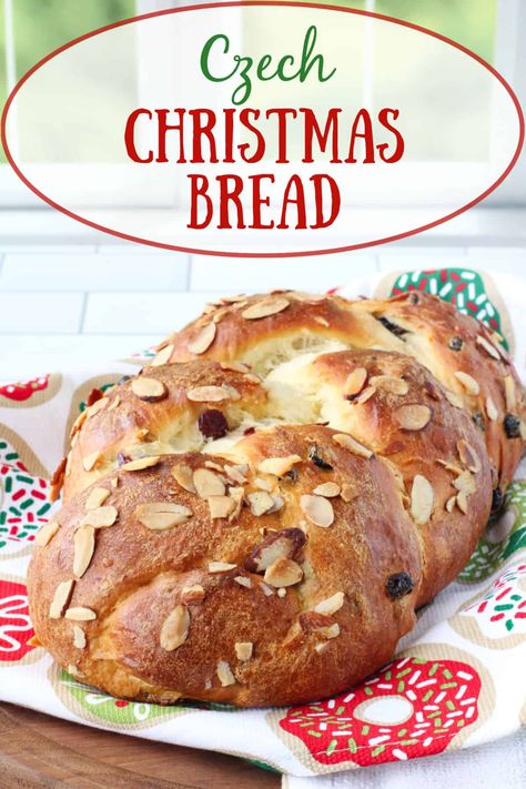 Czech Christmas Bread (Vánočka) | Karen's Kitchen Stories Czech Christmas Recipes, Czech Cookies Christmas, Hoska Bread Recipe, Vanocka Recipe, Houska Bread Recipe, Slavic Christmas, Christmas Breads, Christmas Menus, Festive Bread