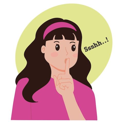 Woman gesturing silent sign sshh vector ... | Premium Vector #Freepik #vector #shh #keep-quiet #hush #quiet Silent Illustration, Quiet Illustration, Keeping Quiet, Keep Silent, Collection Illustration, Keep Quiet, Children Book, Hush Hush, Cartoon Art