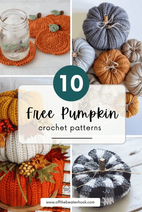 10 Pumpkin Crochet Patterns - Easy & Free! Crochet Patterns Quick, Crochet Pumpkin Patterns, Easy Crochet Pumpkin, Crochet Fall Decor, Pumpkin Patterns, Pumpkin Crochet, Hook Crochet, Fall And Thanksgiving, Autumn Recipes