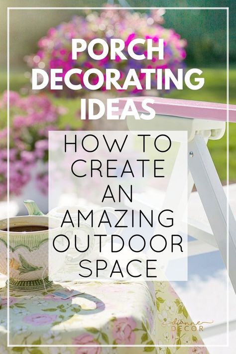 Are you finally ready to decorate your patio or porch? When it comes to creating an amazing outdoor space there are a lot of options. In this post, we'll look at patio decorating ideas and examine the essentials that are needed to create a true outdoor living room. #porchdecor #patiodecor #homedecor #decor #oudoordecor #porchideas #patioideas How To Decorate A Covered Patio, Large Back Porch Decorating Ideas, Deck Decorating Ideas Furniture, Decorating Deck Ideas, Long Narrow Patio Ideas, Large Porch Decorating Ideas, Large Deck Decorating Ideas, Lanai Decorating Ideas Florida, Deck Ideas Decorating