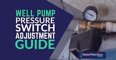 Wondering how to adjust the pressure switch for your well pump and pressure tank? We've shared the step-by-step process in this guide. 📌 Key Takeaways: - A well pump pressure switch is a switch that automatically controls when the well pump will switch on (the cut-on pressure) and when it will cut out (the cut-out pressure). - You might need to occasionally adjust the pressure switch to increase pressure or lower Well Pressure Tank, Well Water, Low Water Pressure, Diy Plumbing, Well Pump, The Switch, High Water, Water Well, Low Pressure