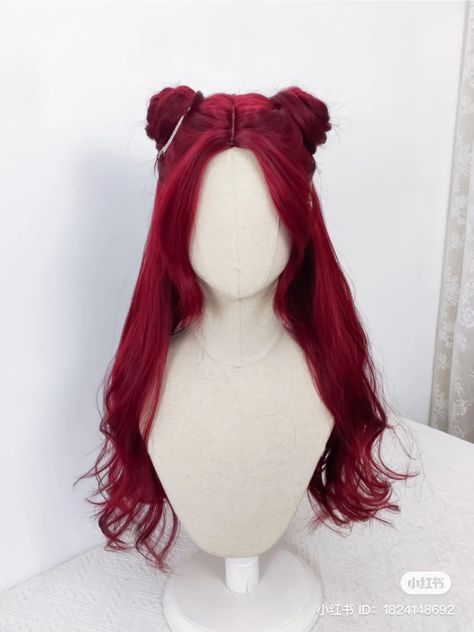 Cute Hairstyles Red Hair, Hair Styles For Red Hair, Red Hair Wigs, Red Hair Wig, Red Hairstyle, Red Wig, Hair Style Korea, Cosplay Hair, Kawaii Hairstyles