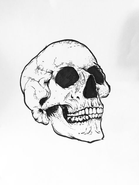 Sideways Skull Tattoo, Skull Linework Tattoo, Minimal Skull Tattoo Design, Skull Line Drawing Simple, Skull Line Art Tattoo, Skull Neck Tattoo For Men, Anatomical Skull Tattoo, Big Tattoo Ideas For Men, Minimal Skull Tattoo