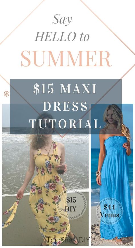 Make your own maxi dress for your beach excursions using the single-seam fabric from Joanns! #simplesewing #maxidresspattern Mom Hacks Baby, Maxi Dress Tutorials, Diy Maxi Dress, Elastic Dress, Shelf Diy, Boss Mom, Dress Tutorial, Dress Tutorials, Maxi Dress Pattern