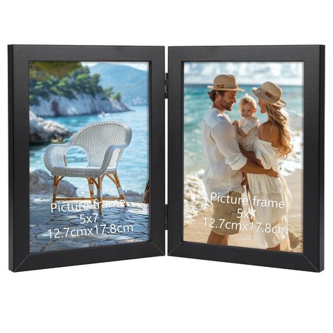 PRICES MAY VARY. Elegant Double Hinged Design: This 5x7 double glass picture frame features a dual frame connected by a sturdy hinge, allowing you to display two cherished 5 by 7 inch photos facing each other. Floating Frame Effect: To create a magical floating effect, your photos should be slightly smaller than the 5x7 frame size. Whether standing open on a shelf or closed like a book when not on display, this folding frame can be stored anywhere. Easy Photo Placement: The two pieces of glass a Two Photo Frame, Double Photo Frame, Glass Picture Frame, 4x6 Frames, Double Photo, Double Picture, Glass Picture Frames, 4x6 Picture Frames, Picture Frame Shop