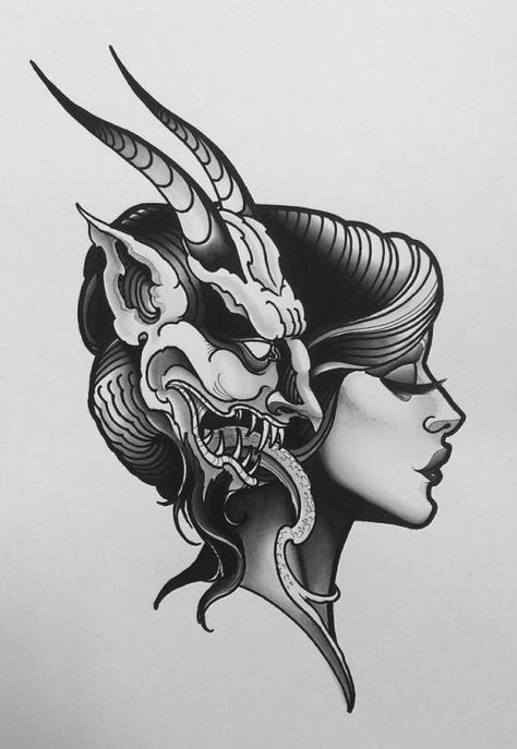 Devil On Shoulder Tattoo, Devil Tattoo Design, Devil Drawing, Devil Tattoo, Geniale Tattoos, Beautiful Tattoo, Dark Tattoo, Best Tattoo Designs, 문신 디자인