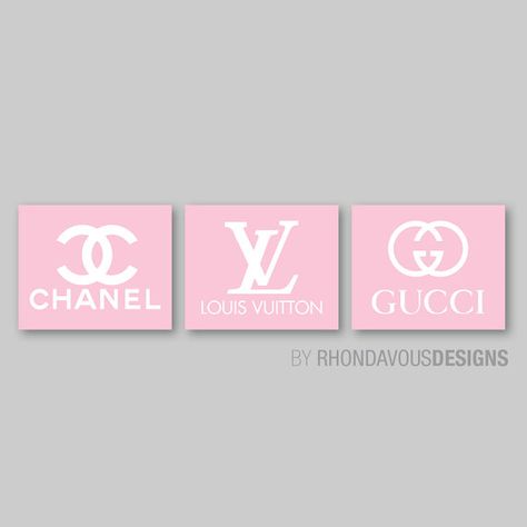 Painting Ideas On Canvas Designer Brands, Gucci Artwork, Louis Vuitton Painting, Chanel Painting, Chanel Canvas Art, Pink Glitter Paint, Chanel Diy, Chanel Stickers, Girly Lifestyle