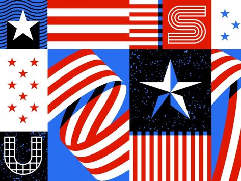 🦅🦅🦅 by Jordon Cheung on Dribbble Patriotic Posters, American Logo, Americana Design, Americana Art, Patriotic Art, American Illustration, Graphic Ideas, Flag Logo, Sports Art