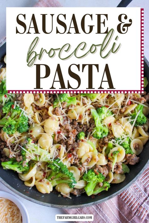 This Pasta with Sausage and Broccoli recipe is quick, easy, and packed with flavor - perfect for those nights when you want a homecooked meal without a lot of effort. This is one the whole family will love! Sausage And Broccoli Pasta, Sausage Broccoli Pasta, Sausage And Broccoli, Pasta With Sausage, Brunch Desserts, Broccoli Recipe, Snack Bites, Broccoli Pasta, Homecooked Meals