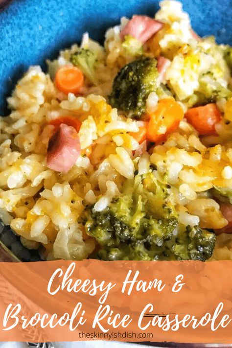 My Cheesy Ham and Broccoli Rice Casserole is an easy and delicious way to use your holiday leftovers in a fun and tasty way! #holidayleftovers #hamcasserole Broc Casserole, Ww Casserole, Gf Entrees, Ham And Rice Casserole, Rice Casseroles, Rice Ideas, Meal Sides, Ham And Broccoli, Ham Broccoli