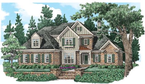 Traditional House Plan - 4 Bedrooms, 3 Bath, 3693 Sq Ft Plan 85-532 Frank Betz, European Plan, Farmhouse Flooring, European House Plan, Suburban House, Plans House, Traditional House Plan, Large Family Rooms, Garden Tub