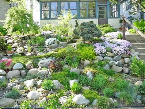 How to Garden on a Slope: 12 Ideas for Hillsides Rock Wall Gardens, Landscaping A Slope, Landscaping On A Hill, Sloped Yard, Hillside Garden, Sloped Backyard, Rock Garden Design, Hillside Landscaping, Desain Lanskap