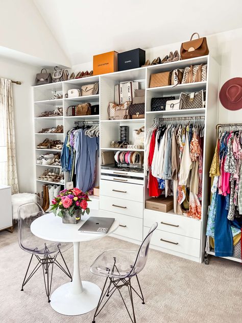 Small Room Converted To Closet, Bedroom Converted To Closet Diy, Bedroom Conversion To Closet, Small Apartment Walk In Closet Ideas, Diy Small Walking Closet Ideas, Turning A Room Into A Closet Ideas, Budget Friendly Walk In Closet, Transform Bedroom Into Closet, How To Turn A Bedroom Into A Walk In Closet