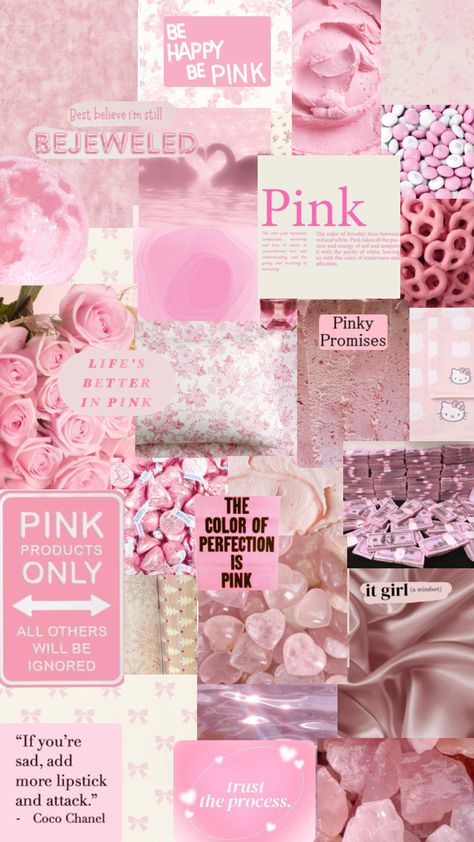 (Light) pink - love yourself. Light Pink Vision Board, Light Pink Collage, Light Pink Aesthetic, Wallpaper Rosa, Nana Jacqueline, Sparkle Wallpaper, Vision Board Wallpaper, Pink Wallpaper Girly, Pink Life