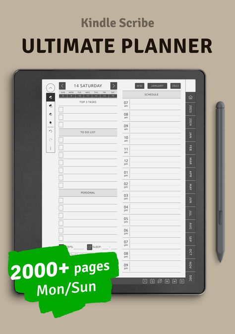 Choose customizable Digital Planner Templates for Kindle Scribe tablets. Increase your productivity, effectively cope with any tasks, and achieve your goals! Index page with hyperlinked tabs and buttons. Horizontal Weekly Planner, Free Wedding Planner Printables, Fitness Planner Free, Kindle Scribe, Quarterly Planner, Daily Planner Hourly, Best Kindle, To Do Planner, Grid Journals