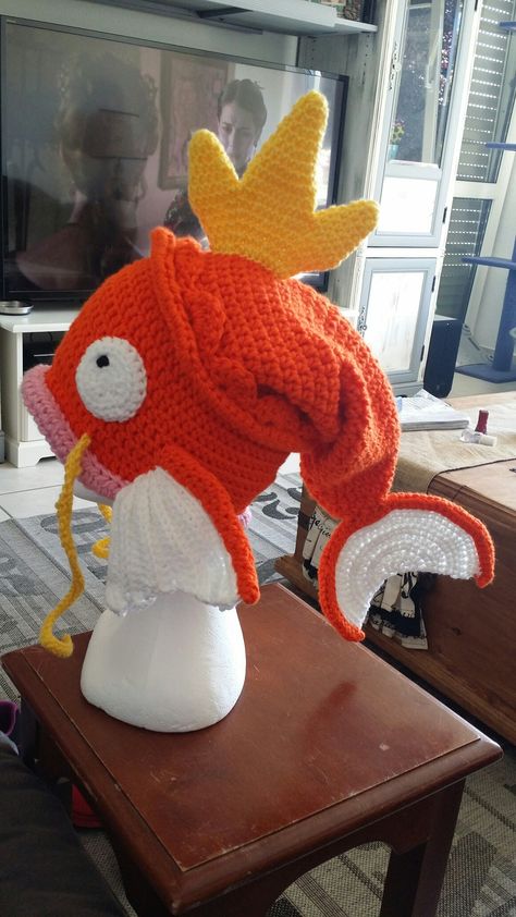 Crochet Magikarp hat Gyarados Crochet Hat, Crochet Magikarp Hat, Crochet Magikarp Hat Pattern Free, Magikarp Hat Crochet Pattern, Magikarp Crochet Hat Pattern Free, Magikarp Crochet Pattern, Pokémon Crochet Hat, Magikarp Crochet Hat, Crochet Magikarp