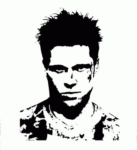 Fight Club Kertas Vintage, Tyler Durden, Diy Fashion Clothing, Kleidung Diy, Club Shirts, Stencil Art, Silhouette Art, Pulp Fiction, Brad Pitt