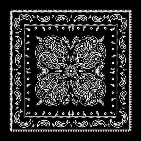 Bandanna Print Patterns, Rosie The Riveter Costume, Bandana Designs, Vip Design, Thug Life Wallpaper, Chicanas Tattoo, Automotive Logo Design, Black Bandana, Western Theme Party