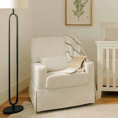 Namesake Crawford Pillowback Comfort Swivel Glider in Performance Cream Eco-Weave, Water Repellent & Stain Resistant, Greenguard Gold & CertiPUR-US Certified Cozy Seats, Baby To Sleep, Chair And A Half, Mini Crib, Swivel Glider, Nursery Inspiration, Sit Back And Relax, You Rock, Indoor Air