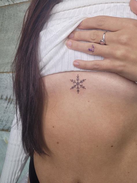 Snow Flake Tattoo Woman, Snow Angel Tattoo, Snow Flakes Tattoo, Winter Tattoo Ideas, Snowflake Tattoo, Winter Tattoo, Snow Tattoo, Song Tattoos, Snow Flake Tattoo