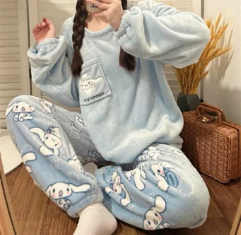 Cinamoroll Pants, Cinnamon Roll Pajamas Sanrio, Cute Blue Pajamas, Kawaiicore Pajamas, Cinnamoroll Pjs, Blue Pajamas Aesthetic, Pjamamas Aesthetic, Sanrio Pjs, Pastel Pajamas