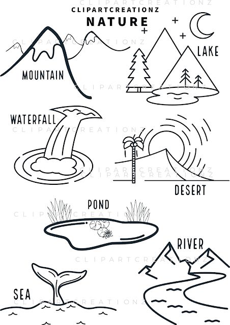 Landforms Coloring Pages, Landforms And Bodies Of Water Worksheet, Nature Worksheets For Preschool, Nature Worksheets For Kids, Bodies Of Water Worksheet, Nature Worksheets, Landforms Activities, Nature Worksheet, Nature Kindergarten