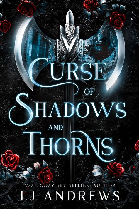 viking, fairy tale, retelling, axe, roses, blue, red, book cover | Cover design by Bianca Bordianu Viking Romance Books, Curse Of Shadows And Thorns, Dark Fairy Tale, Viking Books, Fairy Tale Romance, Cover Inspiration, Fantasy Book Covers, Roses Blue, Romance Book Covers