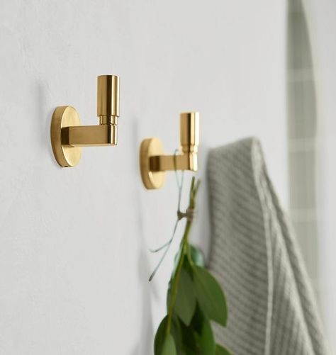 Towel Hooks & Bath Hooks | Rejuvenation Hand Towel Hooks In Bathroom, Hand Towel Hooks, Modern Towel Hooks, Brass Towel Hook, Hand Towel Hook, Whimsical Bathroom, Hooks For Towels, Bath Towel Hooks, Bath Hooks