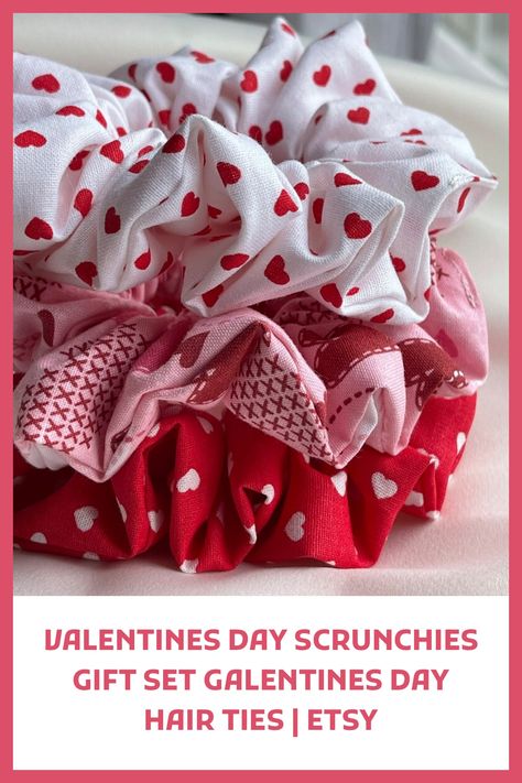 Heart Valentine’s Day cotton scrunchies A cute Valentine’s Day scrunchie, it would make a perfect gift set for a loved one ✓ INFORMATION: 🌸 price is for one scrunchie 🌸Scrunchies are sold individually. 🌸 You can MIX and MATCH any colors to create your own unique collection of scrunchies. 🌸made f… Galentines Party Ideas Girls Night Gifts, Gift To Girlfriend, School Party Favors, Cotton Scrunchies, White Scrunchie, Valentine Gift Baskets, To Girlfriend, Bridal Jewellery Inspiration, Galentines Party