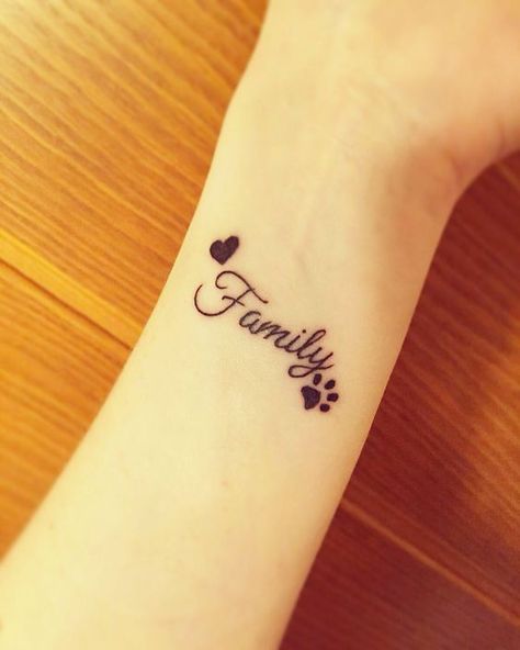 Family tattoo Small tattoo Heart Paw: Family Heart Tattoos, Tattoos For Women Small Meaningful, Dragons Tattoo, Shape Tattoo, Small Tattoos With Meaning, Paw Tattoo, Meaningful Tattoos For Women, Small Meaningful Tattoos, Word Family