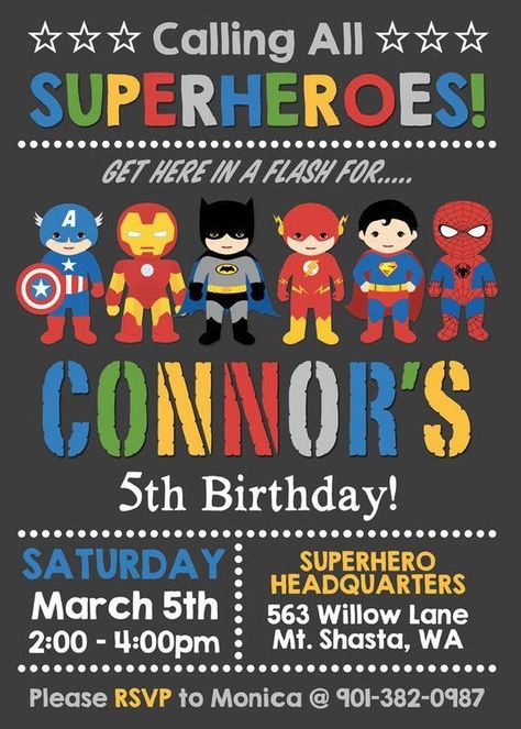 Diy Superhero, Marvel Birthday Party, Superhero Birthday Invitations, Superhero Invitations, Avenger Birthday Party, Spiderman Birthday Party, Diy Invitation, Avengers Party, Avengers Birthday