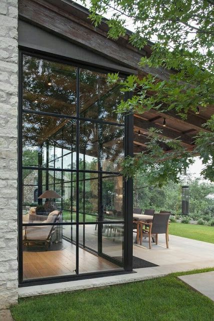 Content in a Cottage: Sunroom Windows Casa Country, Glass Walls, Casa Exterior, Hus Inspiration, Design Exterior, Design Del Prodotto, House Goals, Style At Home, Glass Doors