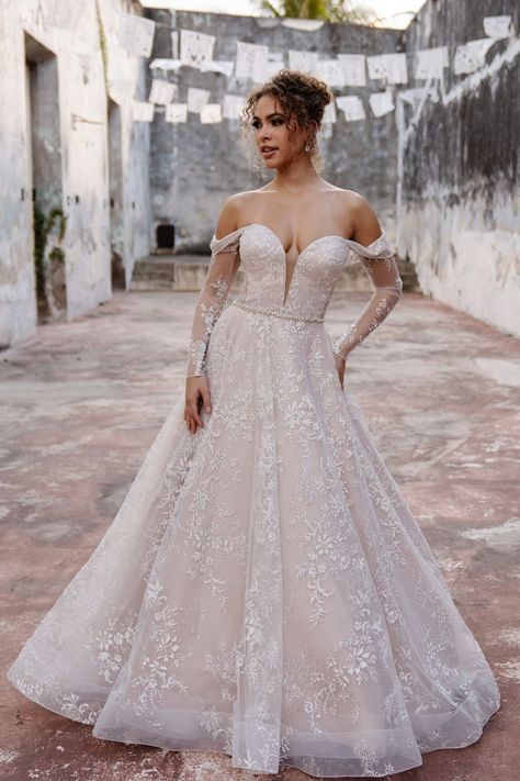 Allure Bridal Couture, Tulle Ballgown, Cross Dresser, Allure Couture, Statement Sleeves, Dream Wedding Ideas Dresses, Princess Wedding Dress, Wedding Dress Sizes, Allure Bridal