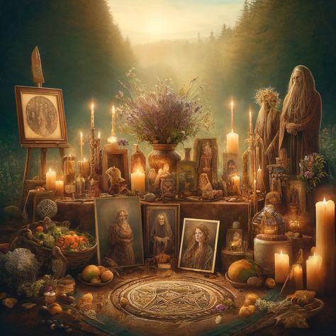 Ancestral Honor Blessing: "Ancestors far and ancestors near, bless us with wisdom, guide us here." Ancestral Altar, Samhain Celebration, Ancestor Worship, Ancestor Altar, Manila Envelope, Forest Grove, My Ancestors, 2025 Vision, Wild Woman