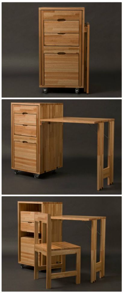 Double Use Furniture, Multifunctional Furniture Design Ideas, Multi Functional Furniture Space Saving, Multipurpose Furniture Design, Functional Furniture For Small Spaces, Portable Furniture Design, Multi Functional Room, Folded Furniture, Multiuse Furniture