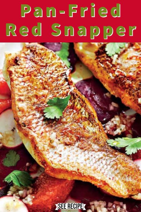 Red Fish Fillet Recipe, Pan Fried Snapper, Cooking Red Snapper Filets, Pan Fried Snapper Fillet, Pan Fried Red Snapper Filet Recipes, Snapper Fish Recipes Fried, Easy Red Snapper Recipes, Recipes For Red Snapper Fish, Baked Red Snapper Filet