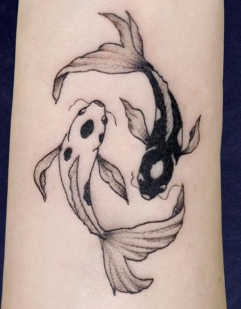 Coy Ying Yang Tattoo, Tattoo Ideas Koi Fish Yin Yang, Scorpio Yin Yang Tattoo, Koi Fish From Avatar Tattoo, Koi Fish Matching Tattoo Small, Yin Yang Koi Fish Line Art, Avatar Coy Fish Tattoo, 2 Koi Fish Tattoo Yin Yang, Koi Yin Yang Tattoo Design