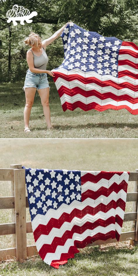 Patriotic Crochet Blanket Patterns Free, 4th Of July Crochet Ideas, Crochet Fourth Of July Patterns, Crochet Fourth Of July, Patriotic Crochet Patterns, Fourth Of July Crochet, Americana Crochet, Crochet 4th Of July, 4th Of July Crochet