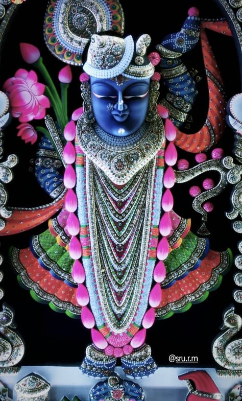 Shrinathji Image, Shree Nathji, Pichwai Painting, Android Wallpaper Dark, Pichwai Paintings, Krishna Ji, Wallpaper Dark, Photo Art Gallery, Krishna Art