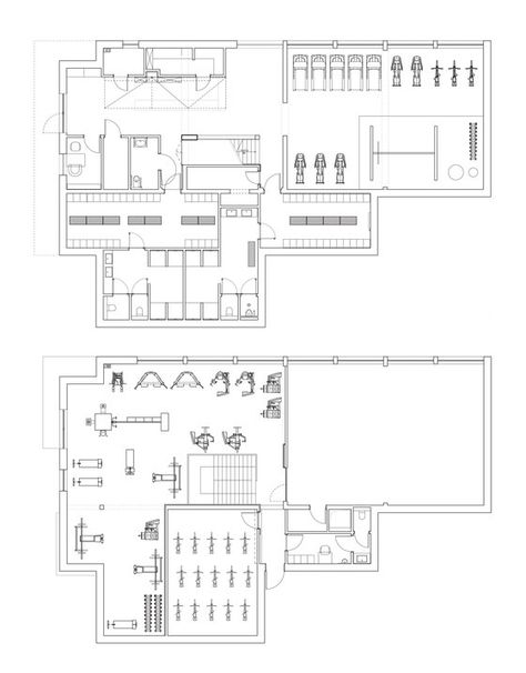 Adrenalina Fitness is a sports facility with a usable area of 580 sq.m, with the following areas: fitness, weight training and functional training;.. Gym Plans Architecture, Fitness Center Design Plan, Gym Blueprint, Gym Design Plan, Gym Plan Architecture, Gym Architecture Design, Fitness Center Interior Design, Personal Training Studio Design, Gym Floor Plan