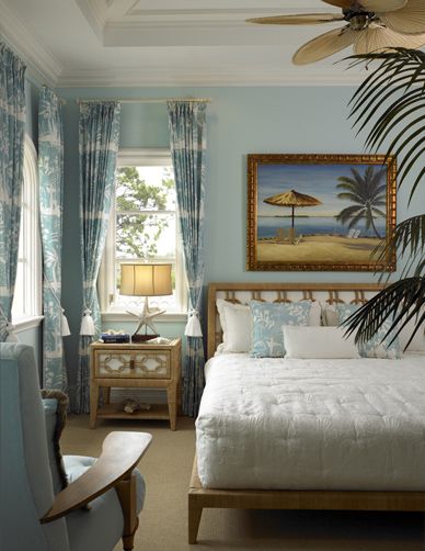 Lovely guest bedroom Caribbean Interior Design, Caribbean Bedroom, Caribbean Decor, Tropical Bedroom, Caribbean Homes, Hawaiian Homes, Tropical Bedrooms, Caribbean Style, Tropical Home Decor