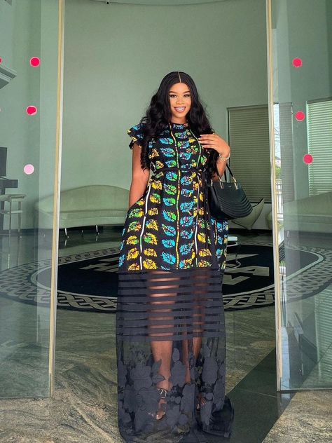 Free Ankara Styles For Women, Chic Gown Styles, New Latest Ankara Gown Style, Free Dresses For Women, Ankara Ruffle Dress, Ankara Fashion Latest, Trending Ankara Gowns, Trending Ankara Styles, African Mermaid