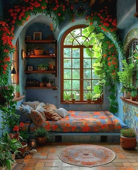 Boho Chic Decor Ideas Hobbit Room Decor, Hobbit Room, Bohemian Style Interior, Room Decor Ideas, Elegant Interiors, Wallpaper Living Room, Living Room Style, Bedroom Styles, Boho Bedroom