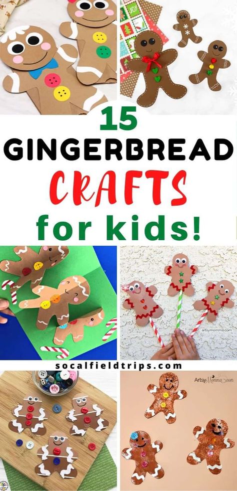 Make one of these this cute and easy gingerbread man crafts this Christmas! They are simple Christmas crafts for preschool, kindergarten and elementary children. #preschool #stem #stemactivities #steam #toddler #christmas #christmascraft #gingerbread #gingerbreadman #gingerbreadmancraft #kidscraft #kidscrafts #kidsactivities Gingerbread Man Craft Kindergarten, Prek Gingerbread Crafts, Gingerbread Theme Toddlers, Ginger Bread Craft Ideas, Ginger Bread Man Activities For Kids, Gingerbread Projects Preschool, Holiday Crafts For Kindergarteners, Gingerbread Baby Craft, Preschool Gingerbread Man Crafts